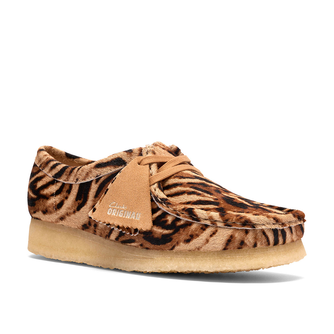 Clarks Wallabee - Beige, Tiger-Print