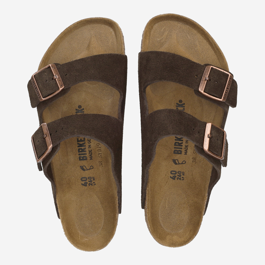 birkenstock ARIZONA SUEDE LEATHER - Braun, dunkel - Sohle