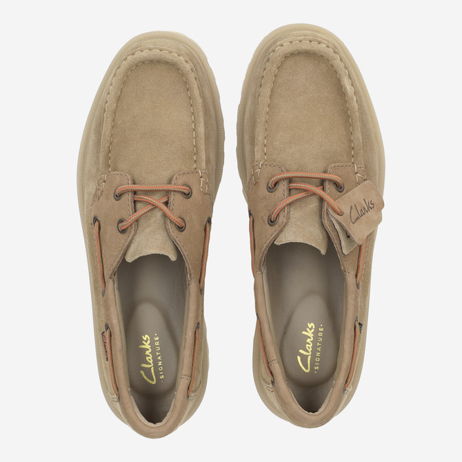 Clarks Cleyhill Boat - Beige - Sohle