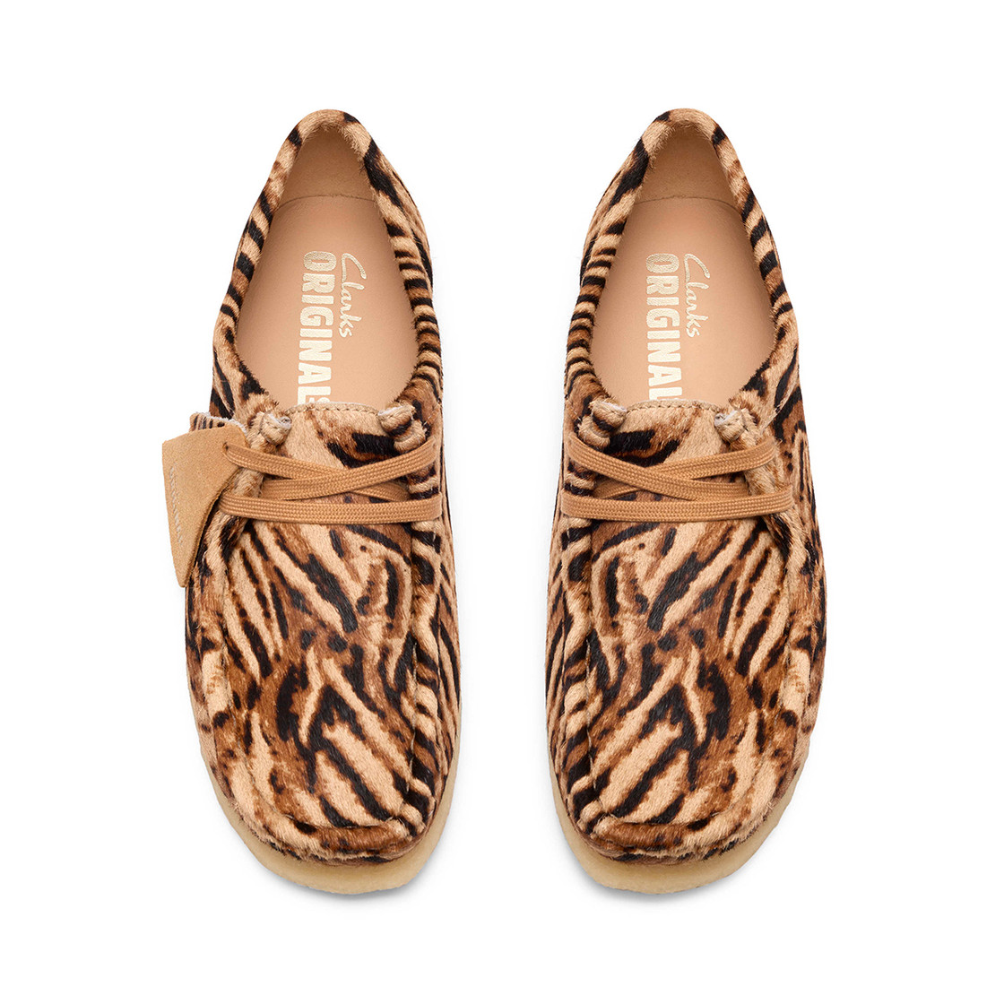 Clarks Wallabee - Beige, Tiger-Print - Sohle
