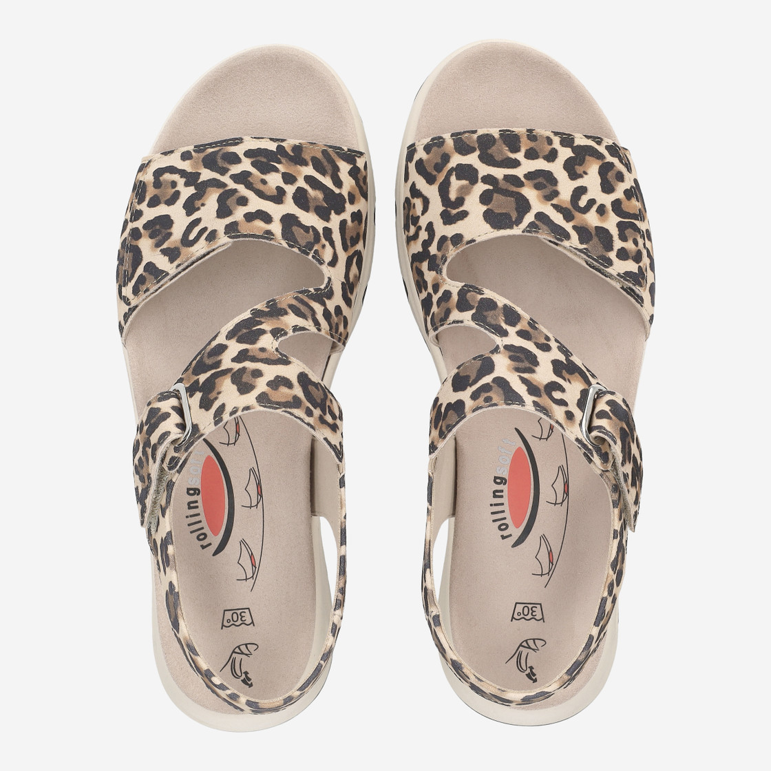 Rolling Soft 6.885 - Braun / Leo-Look - Sohle