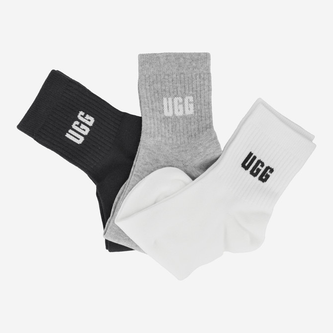UGG australia QUINLIN LOGO QUARTER 3 PACK - Weiß,kombiniert - Rückansicht