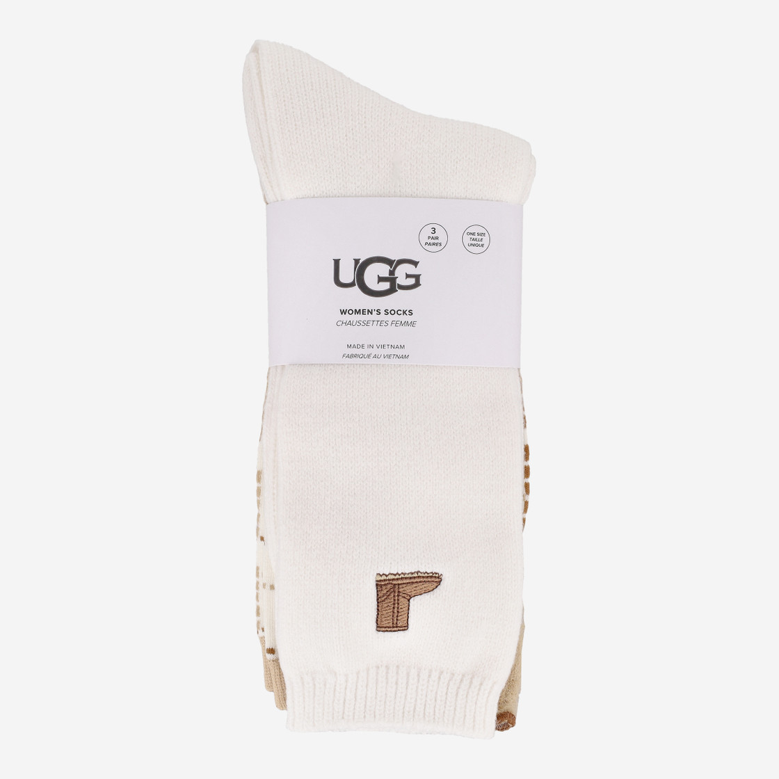 UGG australia UGG CLASSIC CREW 3 PACK - Weiß / Beige/ Braun - Frontansicht