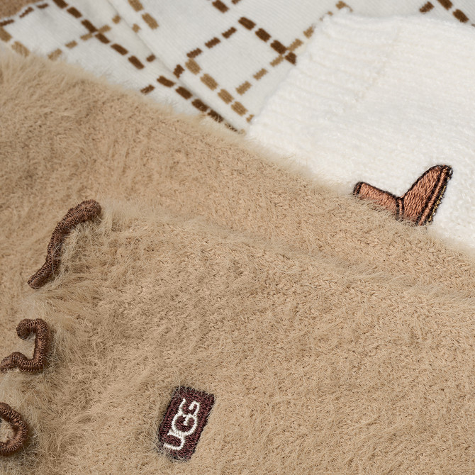 UGG australia UGG CLASSIC CREW 3 PACK - Weiß / Beige/ Braun - Sohle